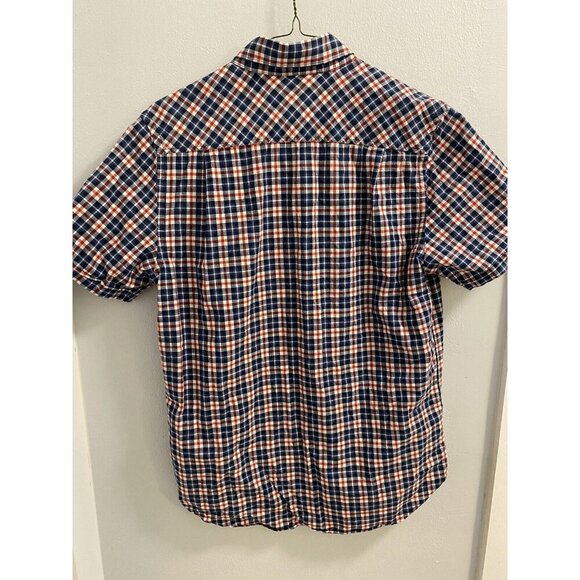 BOSTON TRADERS-MEN PLAID BUTTON DOWN SIZE SMALL-PERFECT CONDITION-RED BLUE WHITE - Picture 5 of 7